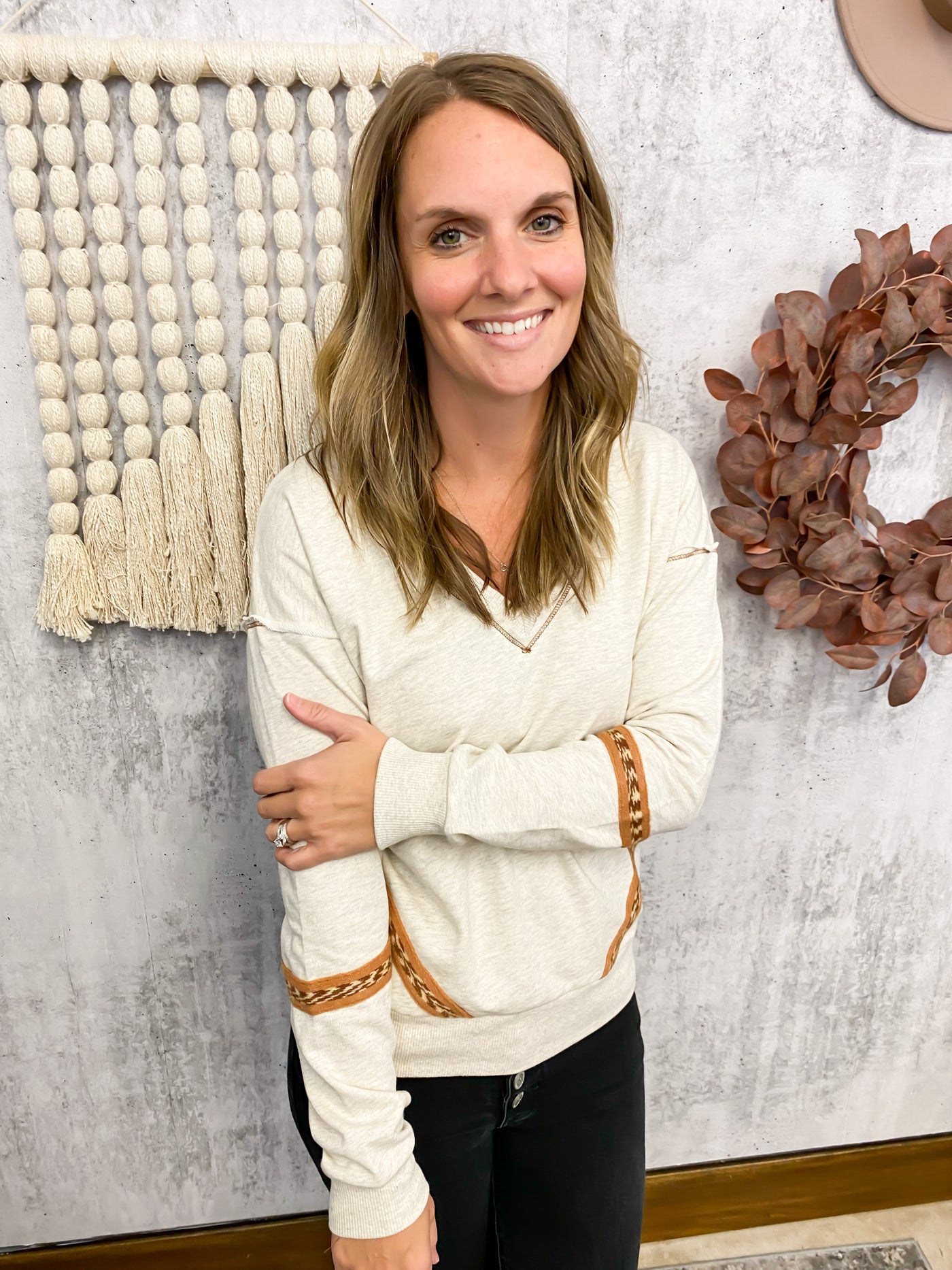 Tape Trim Sweatshirt