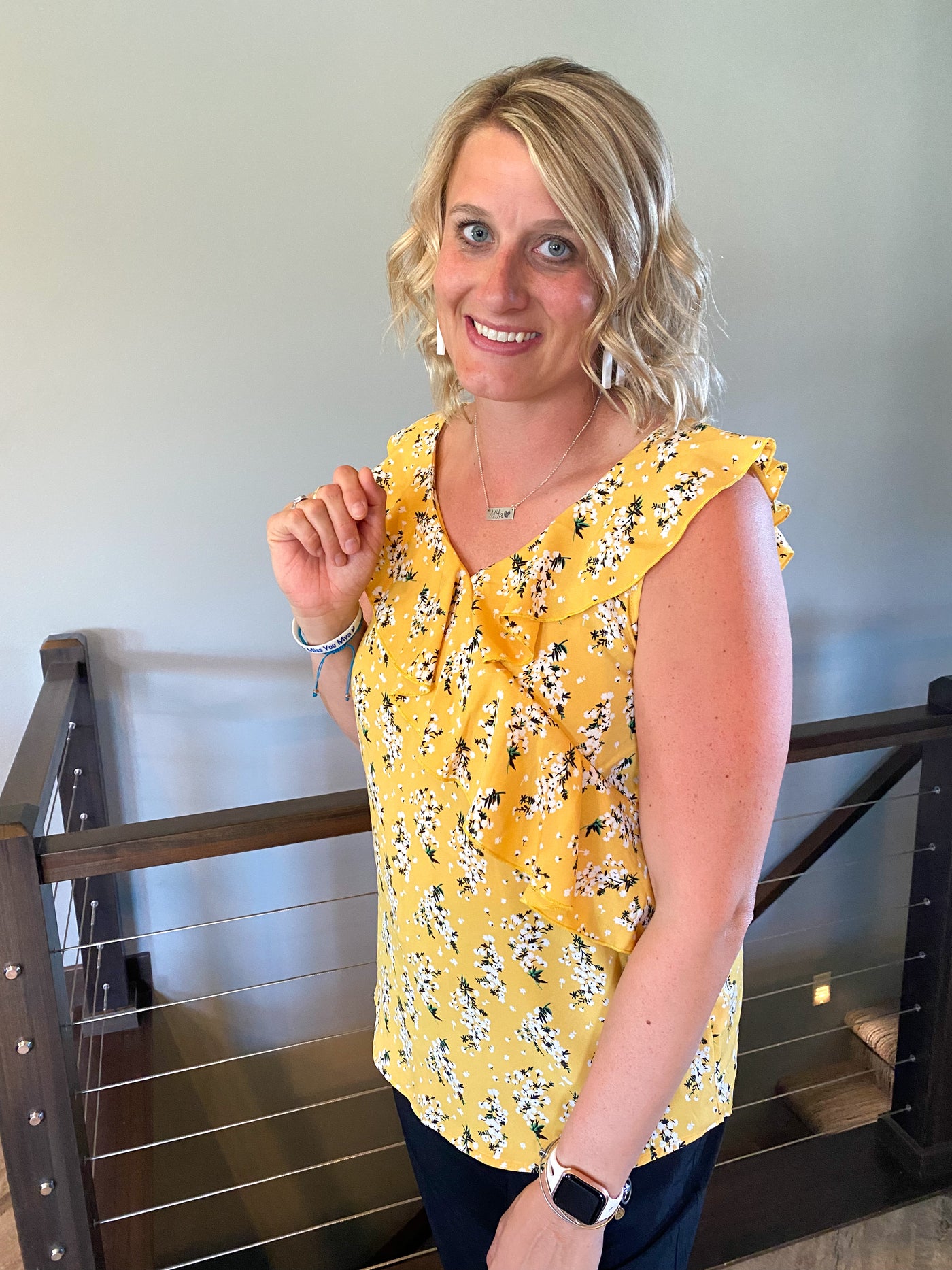 Yellow Ditsy Flower Top