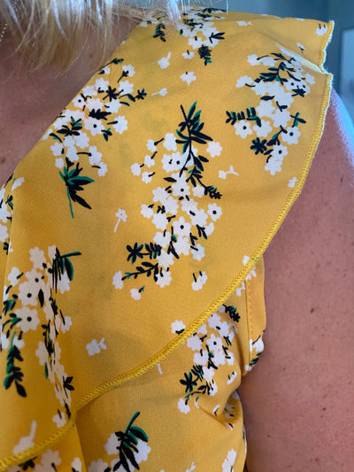 Yellow Ditsy Flower Top